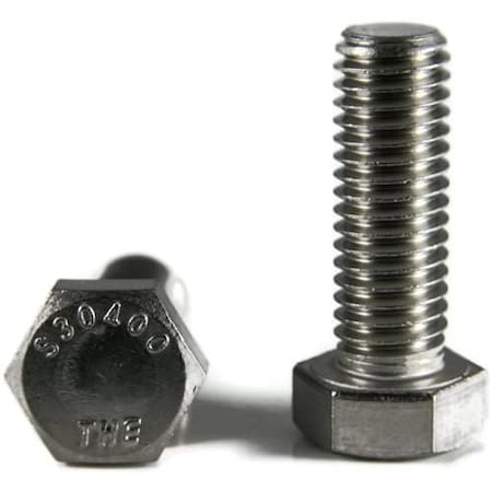 1/4-20 Hex Head Cap Screw, Plain 18-8 Stainless Steel, 4-1/2 In L, 50 PK